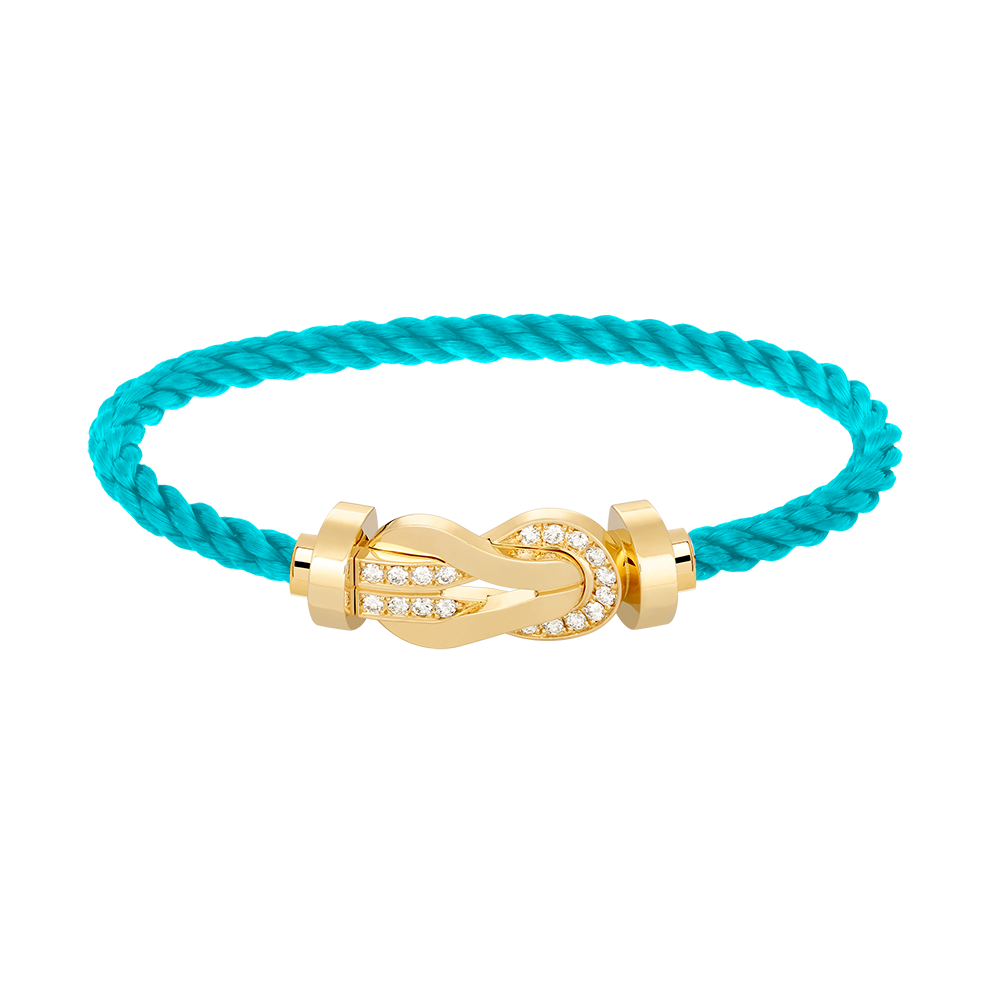 GlowCHANCE LARGE 8 FIGURE BUCKLE HALF DIAMOND BRACELET GOLD