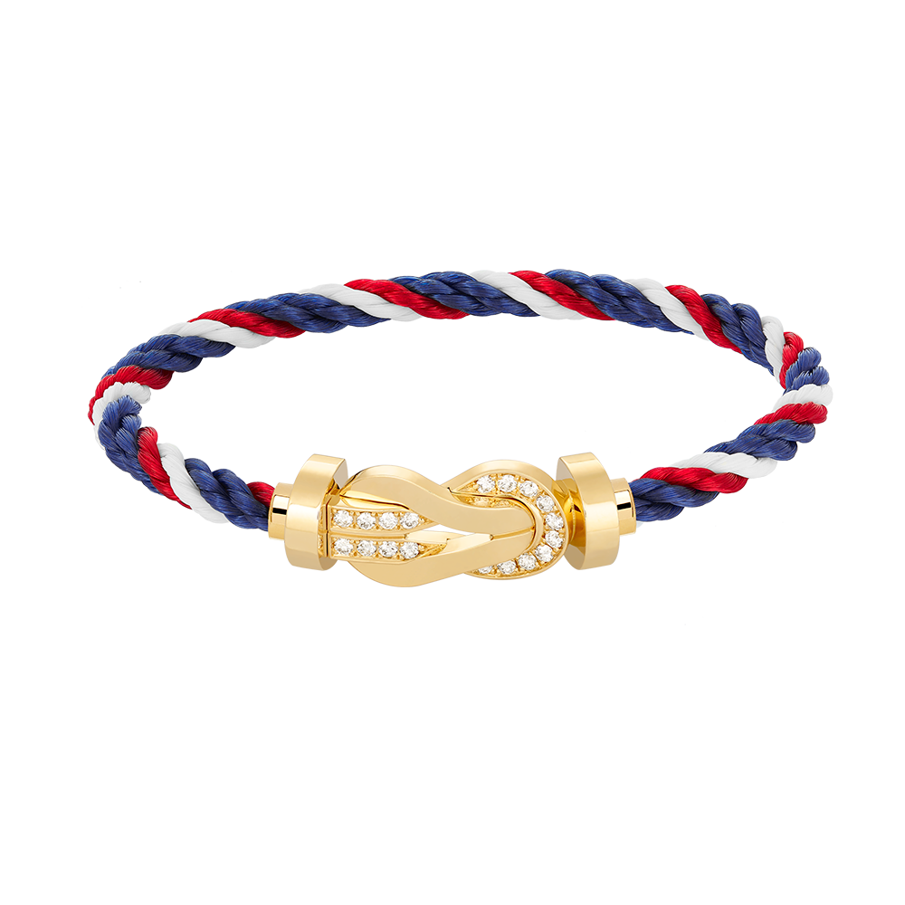 GlowCHANCE LARGE 8 FIGURE BUCKLE HALF DIAMOND BRACELET GOLD