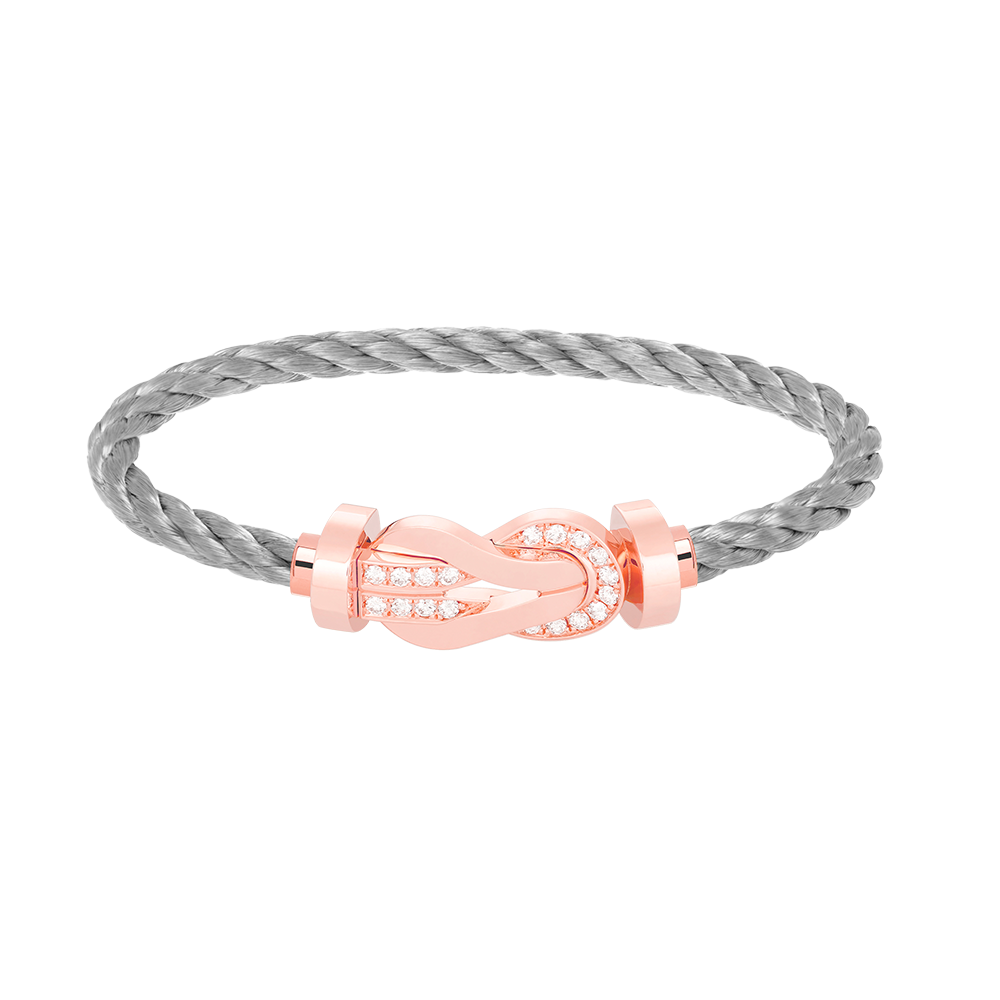 GlowCHANCE LARGE 8 FIGURE BUCKLE HALF DIAMOND BRACELET ROSE GOLD