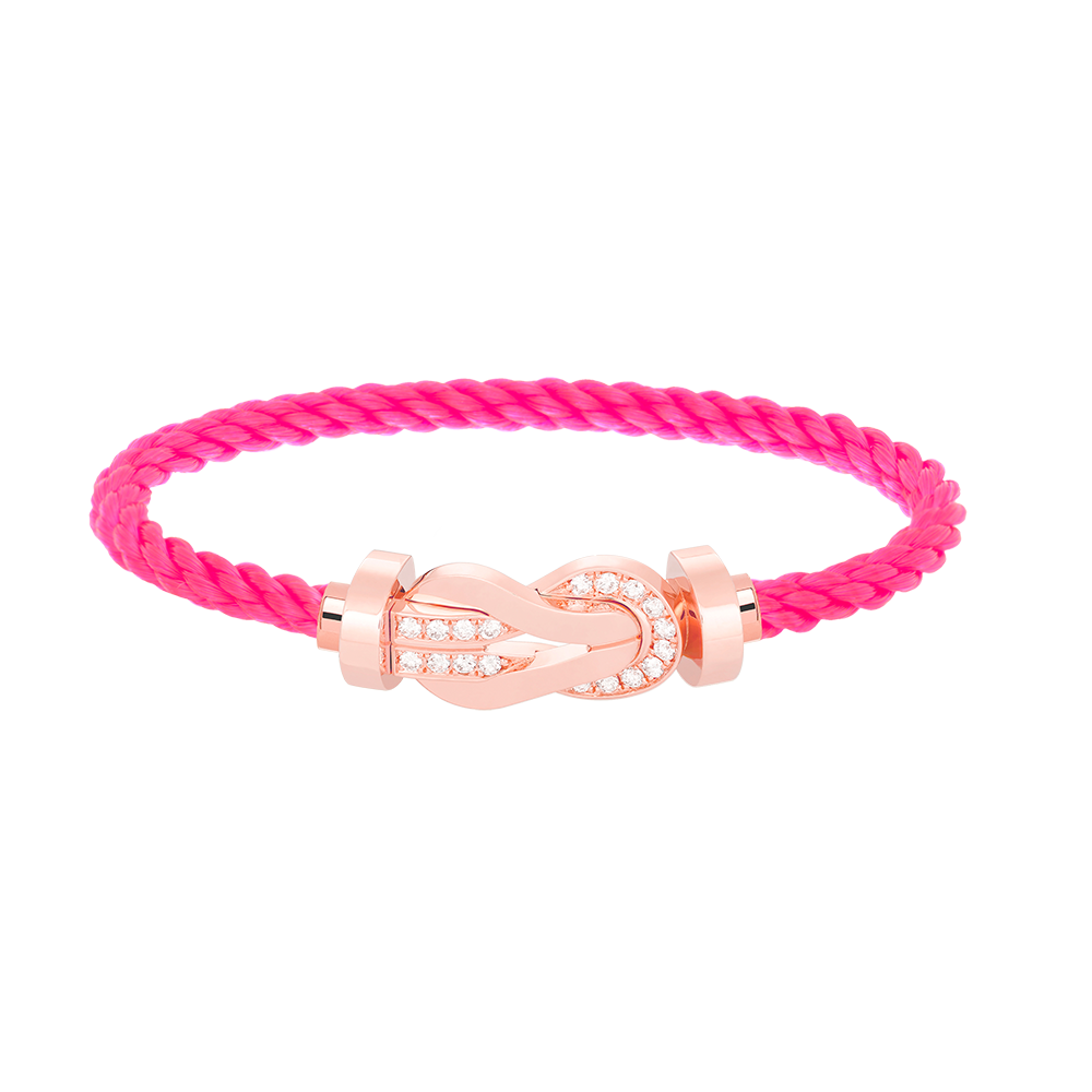 GlowCHANCE LARGE 8 FIGURE BUCKLE HALF DIAMOND BRACELET ROSE GOLD