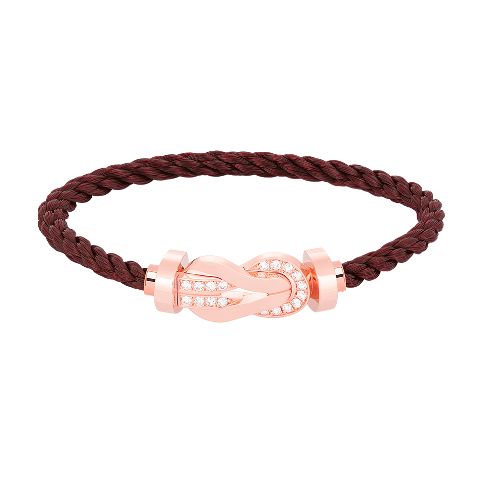 GlowCHANCE LARGE 8 FIGURE BUCKLE HALF DIAMOND BRACELET ROSE GOLD