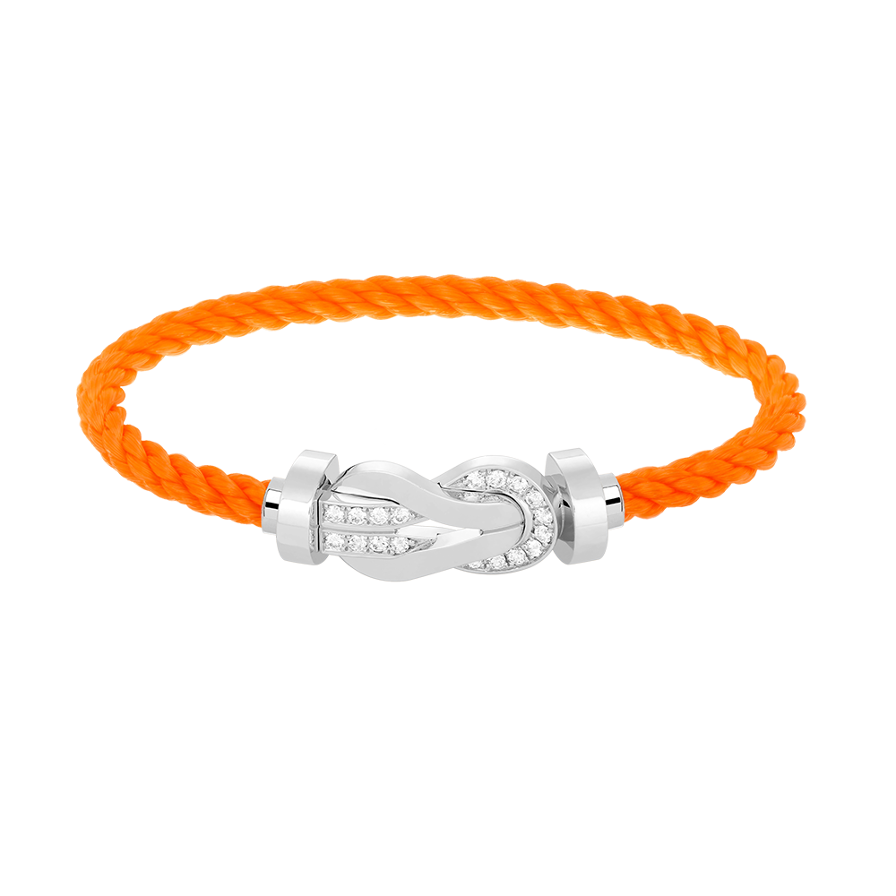 GlowCHANCE LARGE 8 FIGURE BUCKLE HALF DIAMOND BRACELET SILVER