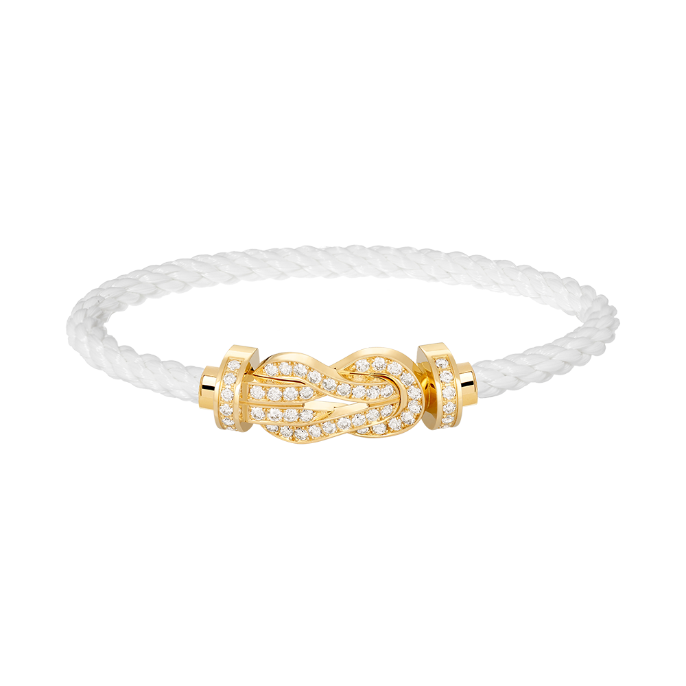 GlowCHANCE LARGE 8 FIGURE BUCKLE FULLDIAMOND BRACELET GOLD