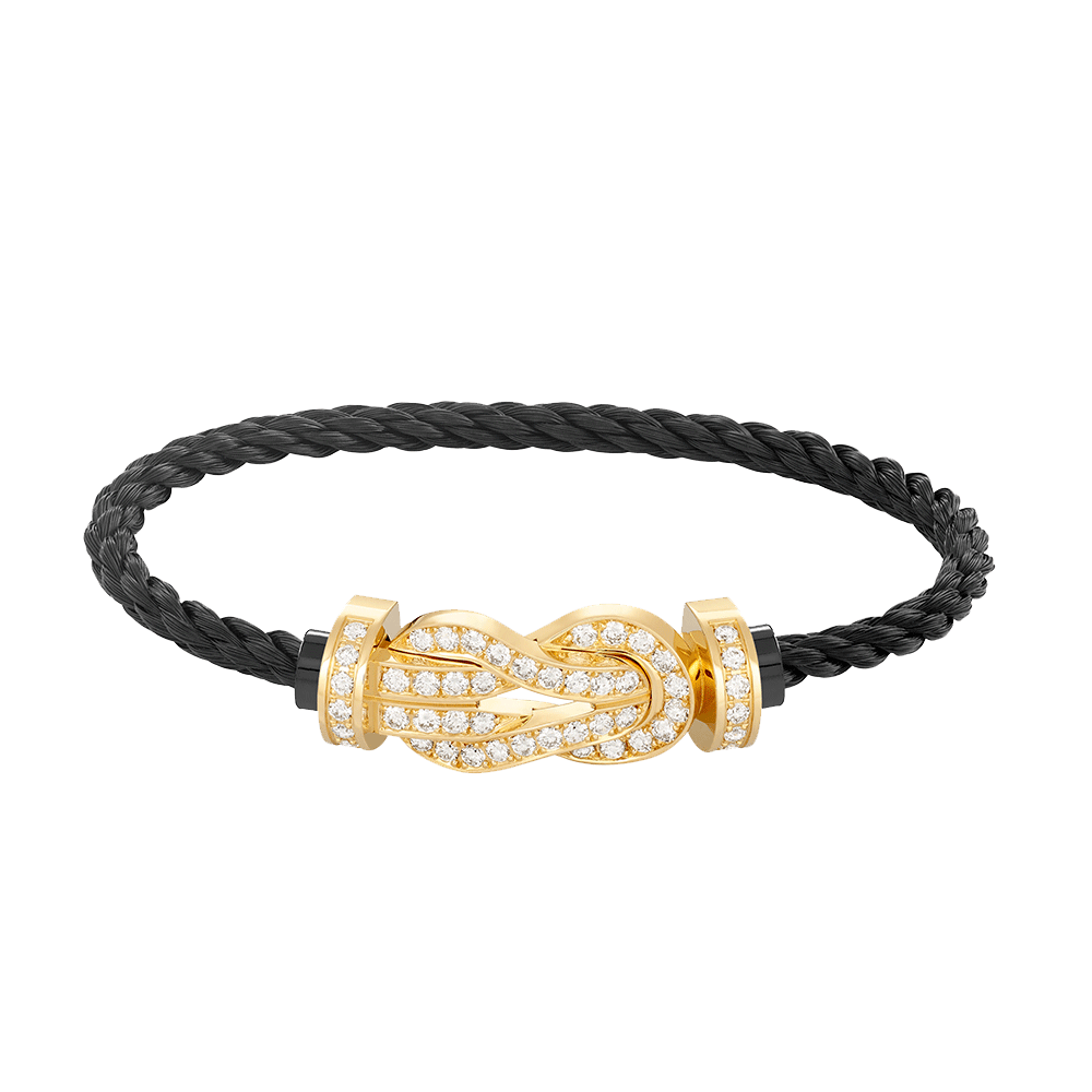 GlowCHANCE LARGE 8 FIGURE BUCKLE FULLDIAMOND BRACELET GOLD