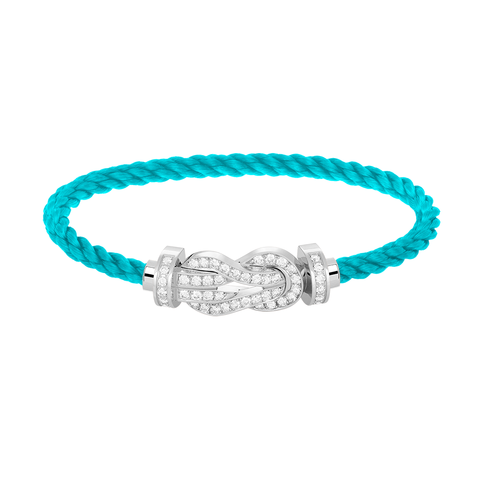 GlowCHANCE LARGE 8 FIGURE BUCKLE FULL DIAMOND BRACELET SILVER