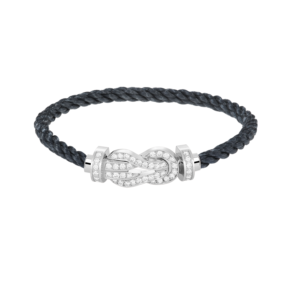 GlowCHANCE LARGE 8 FIGURE BUCKLE FULL DIAMOND BRACELET SILVER