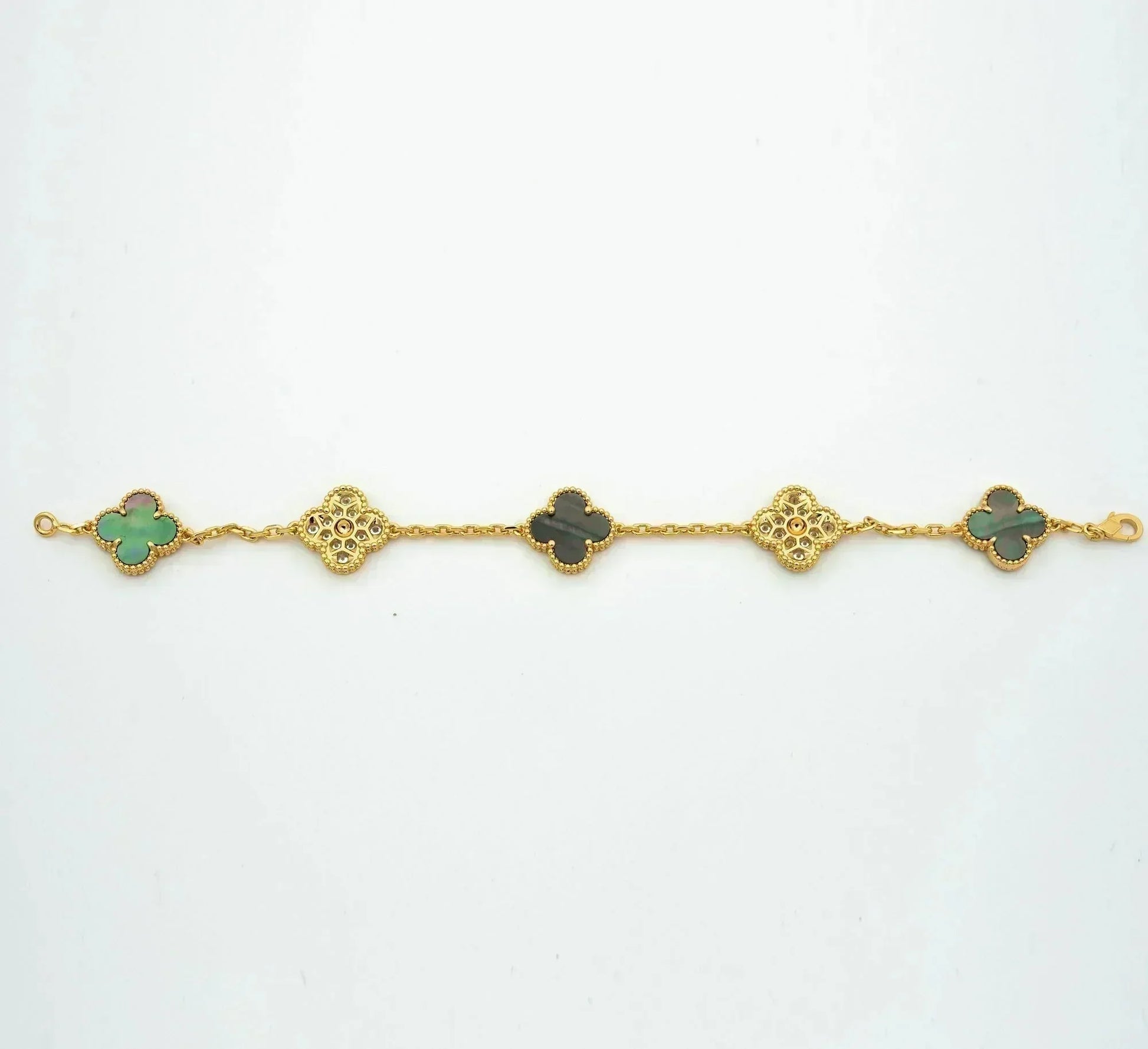 [Glow Jewelry] CLOVER 5 MOTIF GRAY MOP BRACELET COLLECTION