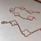 [Glow Jewelry]CLOVER 5 MOTIF ROCK CRYSTAL BRACELET
