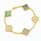 [Glow Jewelry] CLOVER 5 MOTIF GRAY MOP BRACELET COLLECTION