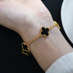 [Glow Jewelry] CLOVER 5 MOTIF ONYXS BRACELET COLLECTION