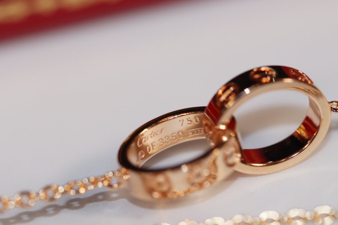 GlowLOVE NECKLACE PINK GOLD AND SILVER