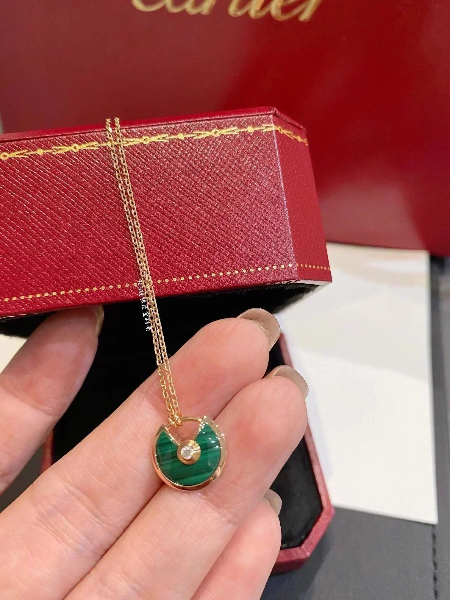 GlowAMULETTE ROSE GOLD MALACHITE NECKLACE