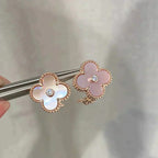 ¡®Glow¡¯CLOVER MEDIUM 1 MOTIFS  PINK MOP DIAMOND EARRINGS