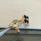 ¡®Glow¡¯CLOVER MEDIUM 1 MOTIFS GRAY MOP  DIAMOND EARRINGS