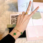 [Glow Jewelry] CLOVER 5 MOTIF MALACHITE BRACELET COLLECTION