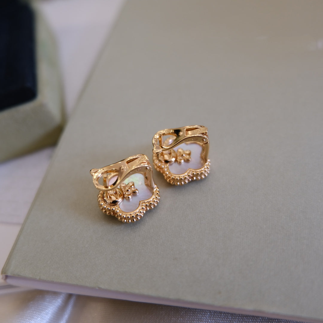¡®Glow¡¯LUCKY PINK GOLD WHITE MOP EARRINGS