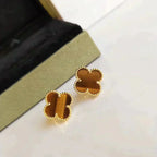 ¡®Glow¡¯CLOVER MEDIUM 1 MOTIFS TIGER EYE EARRINGS