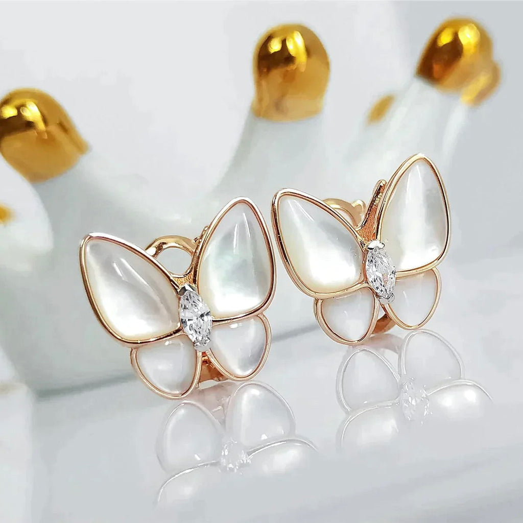 ¡®Glow¡¯BUTTERFLY MOP DIAMOND EARRINGS