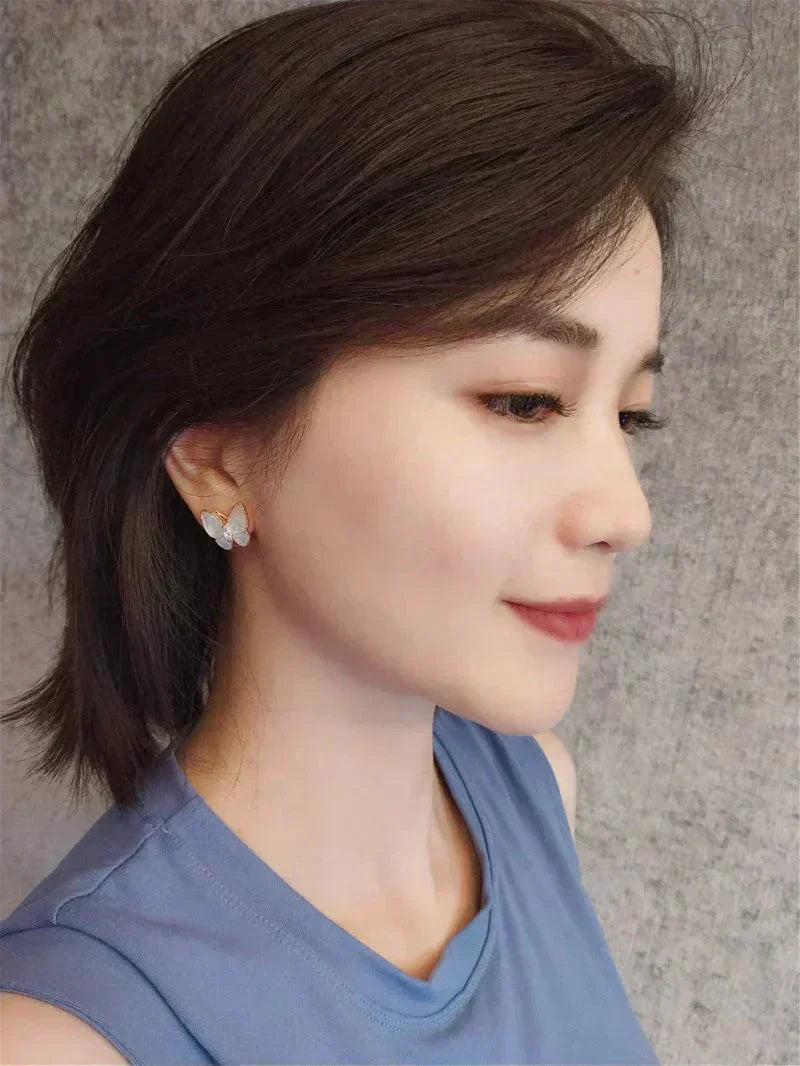 ¡®Glow¡¯BUTTERFLY MOP DIAMOND EARRINGS