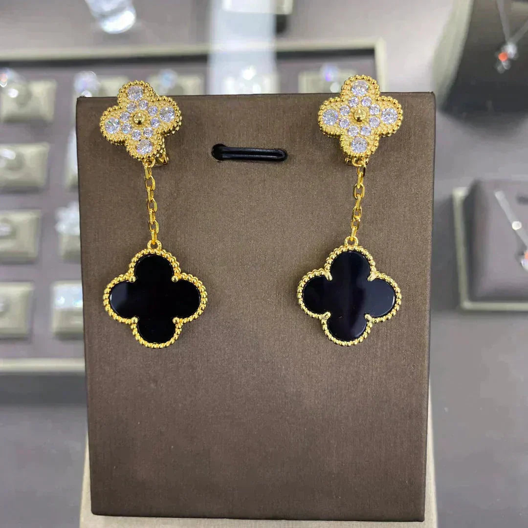 ¡®Glow¡¯CLOVER  2 MOTIFS  DIAMOND  EARRINGS (MULTIPLE CHOICESç´