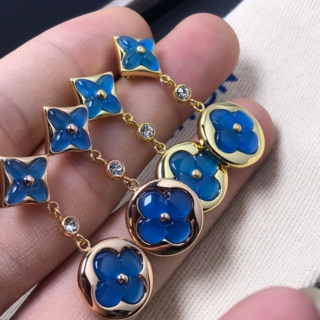 GlowSTAR AND SUN AGATE DIAMOND EARRINGS