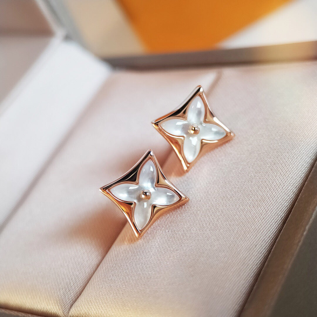 GlowSTAR MOP PINK GOLD EARRINGS