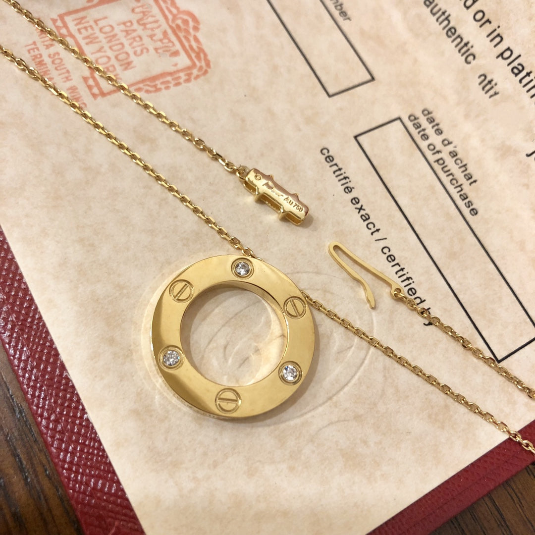 GlowLOVE NECKLACE 16MM 3 DIAMONDS