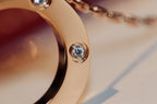 GlowLOVE NECKLACE 16MM 6 DIAMONDS PINK GOLD
