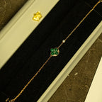 GlowSUN MALACHITE 1 DIAMOND PINK GOLD BRACELET