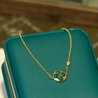 GlowSUN MALACHITE 1 DIAMOND PINK GOLD BRACELET