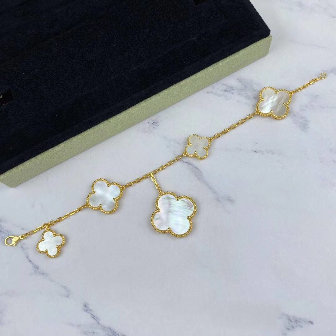 ¡®Glow¡¯MAGIC CLOVER MOP GOLD BRACELET 5 MOTIFS