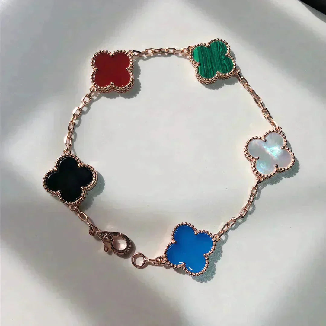 [Glow Jewelry]CLOVER 5 MOTIFS MULTICOLOR BRACELET