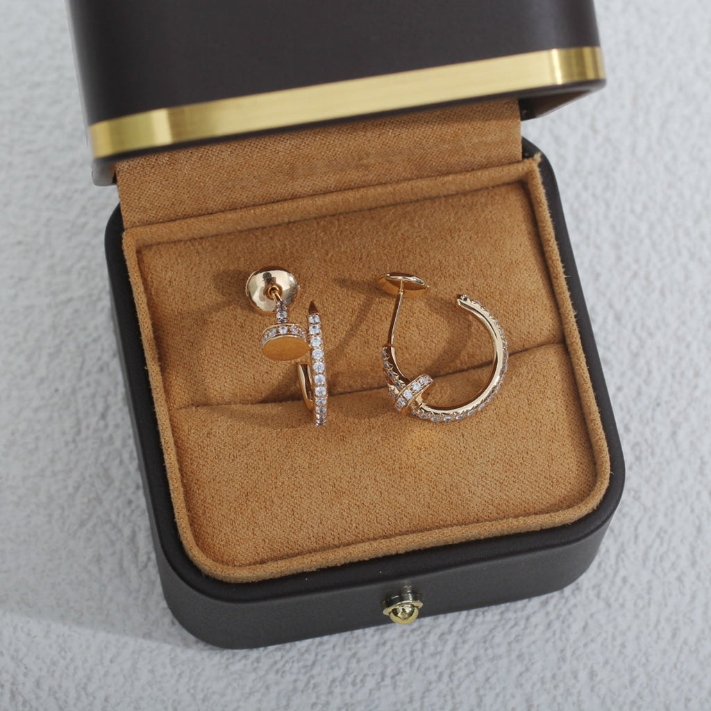 GlowJUSTE EARRINGS 12.75MM PINK GOLD DIAMOND