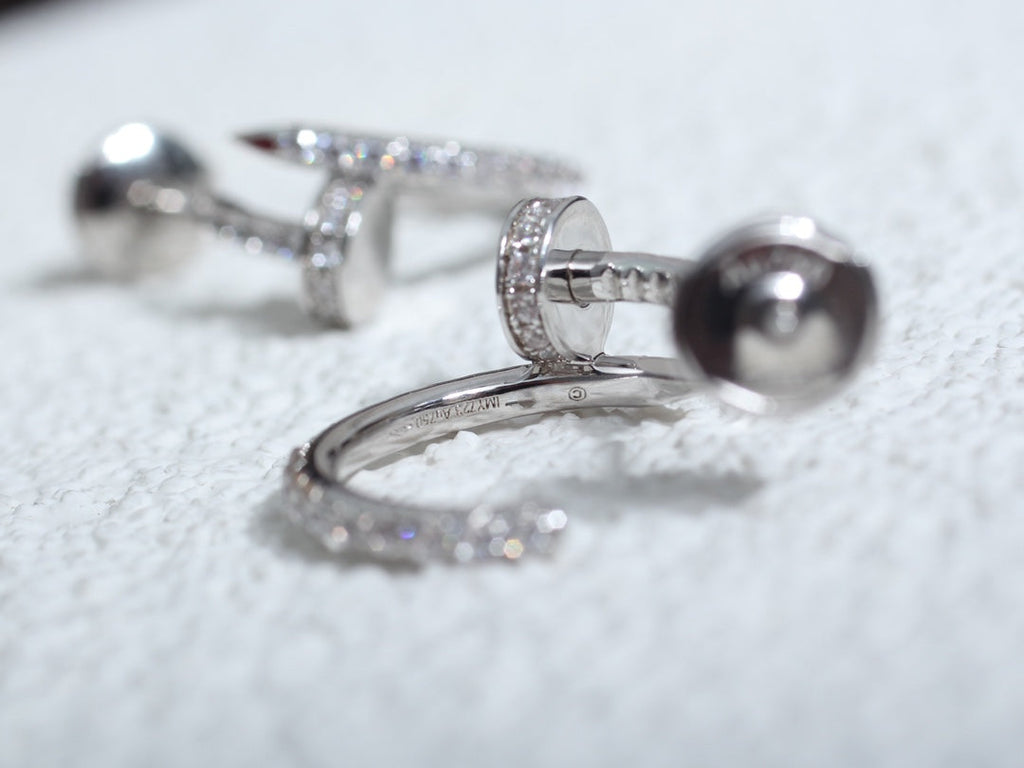 GlowJUSTE EARRINGS 12.75MM SILVER DIAMOND