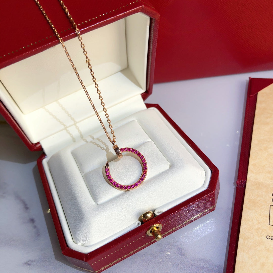 GlowJUSTE NECKLACE GOLD RED DIAMONDS