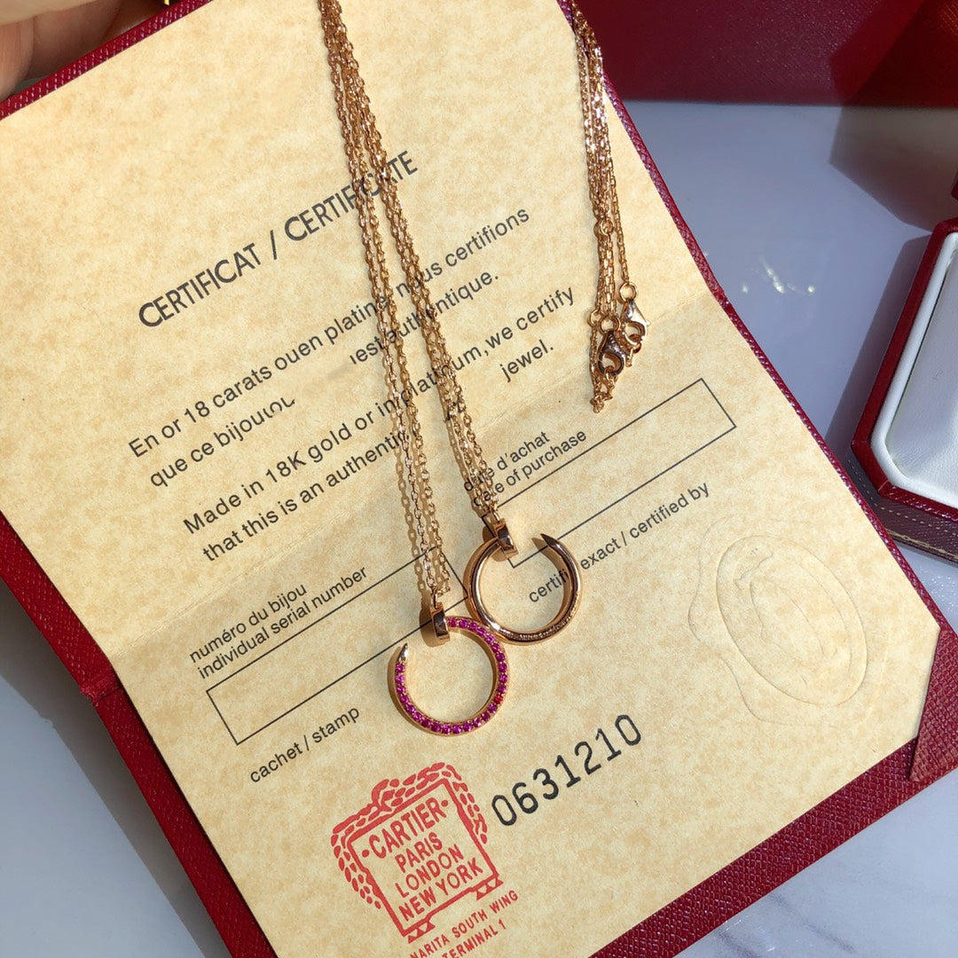 GlowJUSTE NECKLACE GOLD RED DIAMONDS
