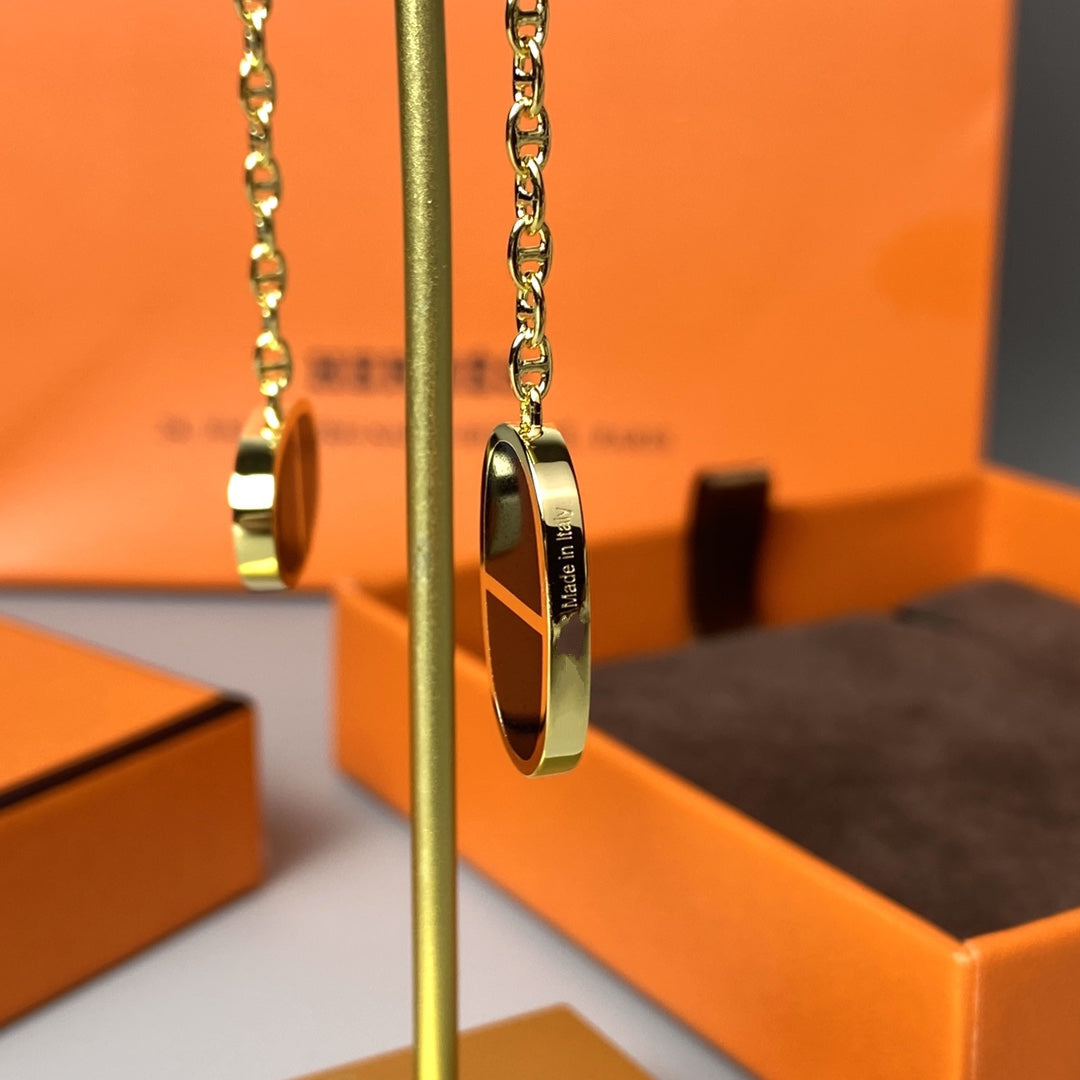 GlowCHAINE VERSO BLACK CERAMIC EARRINGS