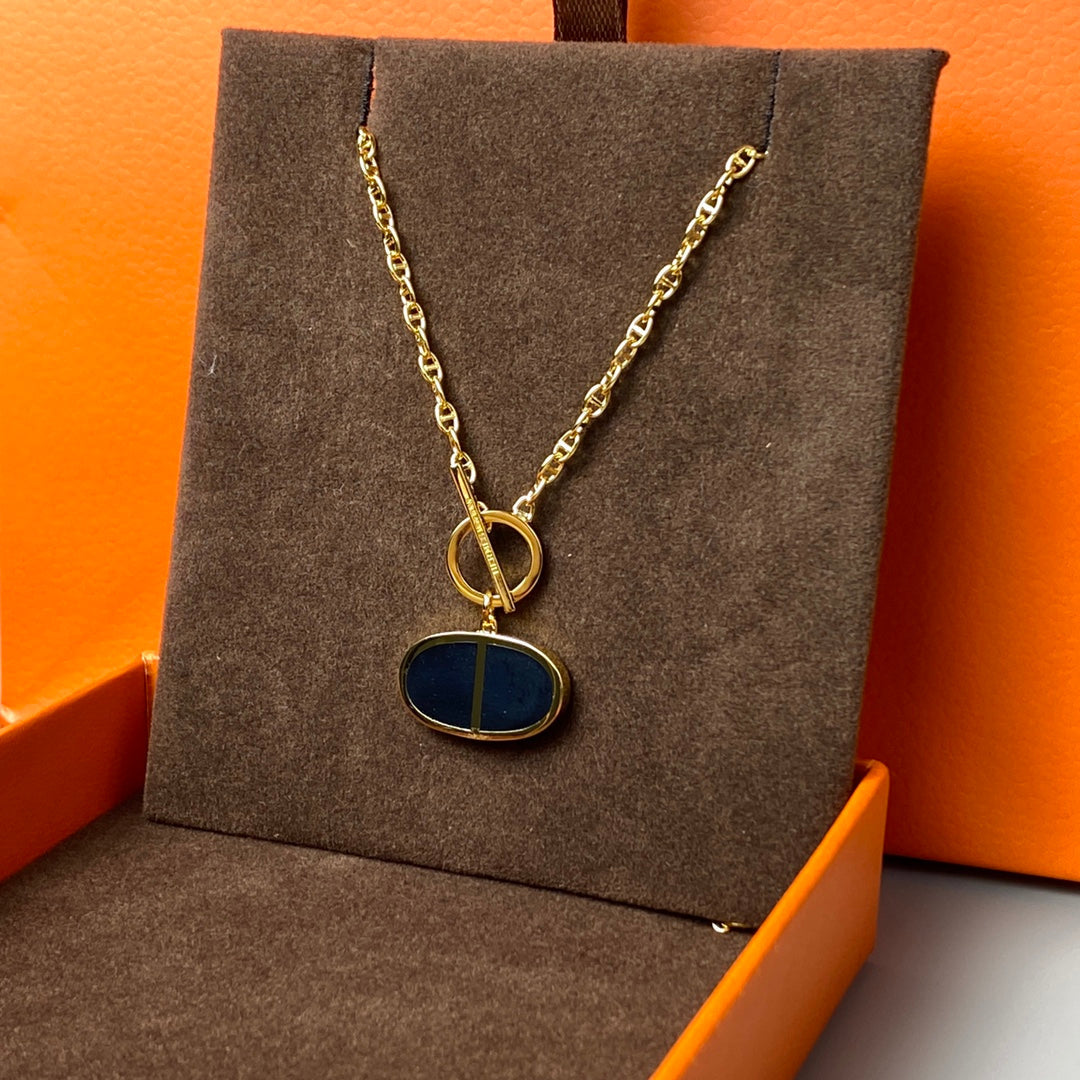 GlowCHAINE VERSO BLACK CERAMIC NECKLACE