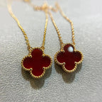 ¡®Glow¡¯CLOVER 15MM CARNELIAN SINGLE FLOWER NECKLACE