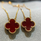 ¡®Glow¡¯CLOVER 15MM CARNELIAN SINGLE FLOWER NECKLACE