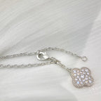 ¡®Glow¡¯CLOVER 5 MOTIFS SILVER DIAMONDS NECKLACE