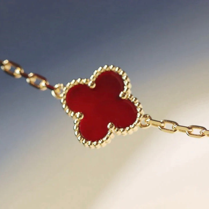 ¡®Glow¡¯CLOVER 20 MOTIFS CARNELIAN NECKLACE