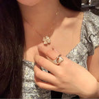 ¡®Glow¡¯CLOVER MOP DIAMOND ROSE GOLD NECKLACE