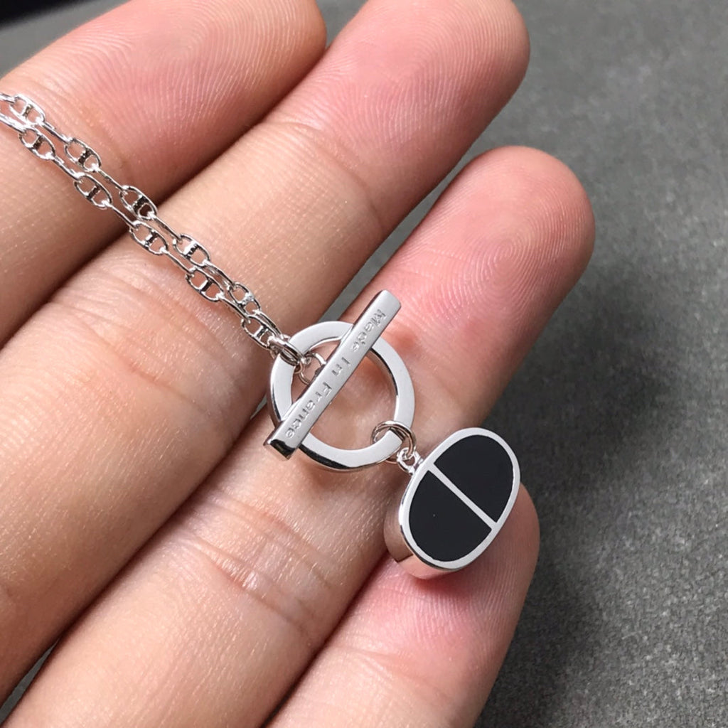 GlowCHAINE VERSO BLACK CERAMIC  NECKLACE