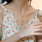 GlowSTAR AND SUN DIAMOND PINK GOLD NECKLACE