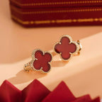 ¡®Glow¡¯CLOVER MEDIUM 1 MOTIFS CARNELIAN  EARRINGS