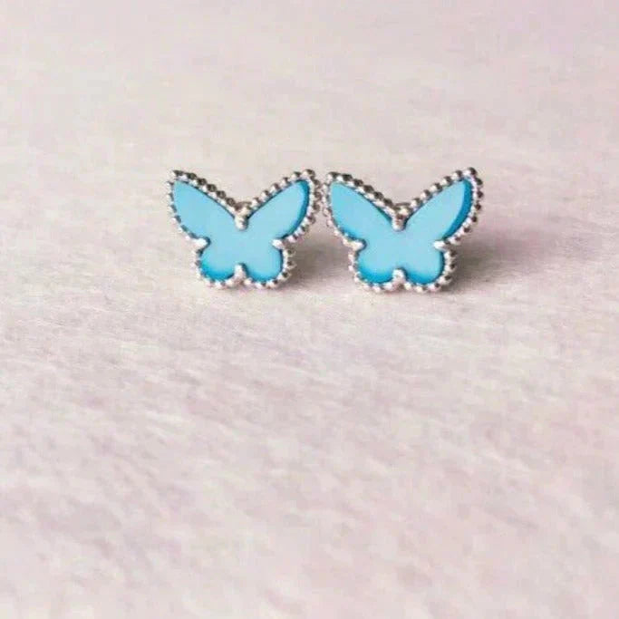 ¡®Glow¡¯BUTTERFLY TURQUOISE EARRINGS SILVER
