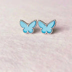 ¡®Glow¡¯BUTTERFLY TURQUOISE EARRINGS SILVER