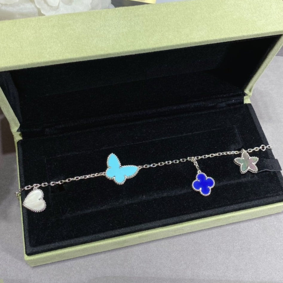 ¡®Glow¡¯LUCKY SPRING SILVER BRACELET 4 MOTIF