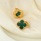 ¡®Glow¡¯CLOVER MEDIUM 1 MOTIFS MALACHITE  EARRINGS